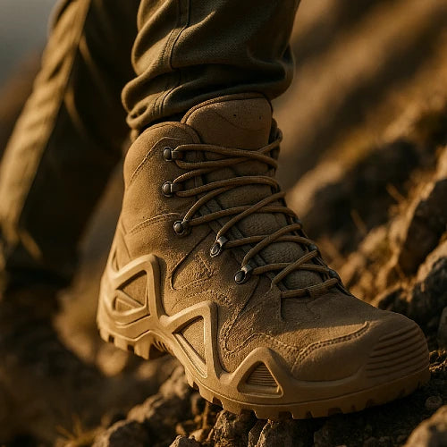 tactical boots endure being used to hike over a mountain