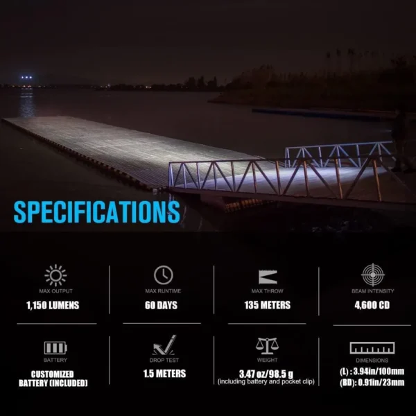 Olight S2R Baton II – 1150 Lumen USB Rechargeable EDC Flashlight - Image 2